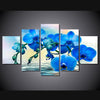 Image of Blue Orchid Floral Flower Wall Art Canvas Decor Printing