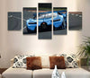 Image of Blue Sports Car Bugatti Chiron Wall Art Canvas Decor Printing