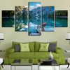 Image of Boats in Mountain Lake Wall Art Canvas Decor Printing