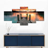 Image of Bridge Lake Sunset Wall Art Canvas Decor Printing