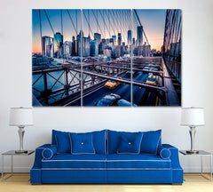 Brooklyn Bridge City View Wall Art Canvas Print Decor-3Panels