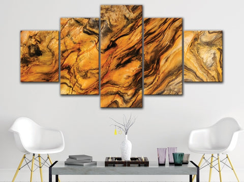 Brown&Yellow Marble Abstract Wall Art Canvas Decor Printing