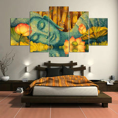 Buddha And Flower Wall Art Canvas Decor Printing