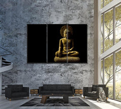 Buddha Meditation Wall Art Canvas Print Decor-3Panels