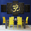 Image of Buddha OM Yoga Golden Symbol Wall Art Canvas Decor Printing