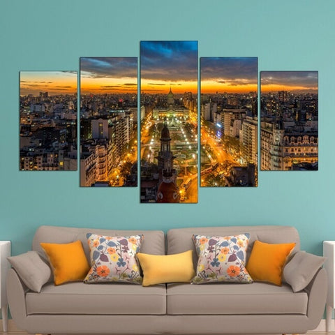Buenos Aires Skyline at Night Wall Art Canvas Decor Printing