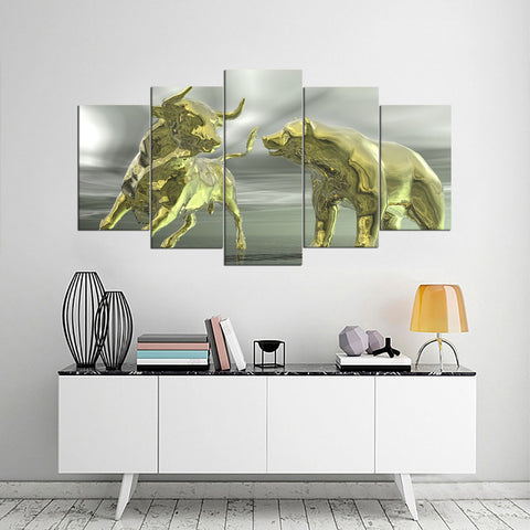 Bull and Bear - Trading Crypto Finance Wall Art Canvas Decor Printing