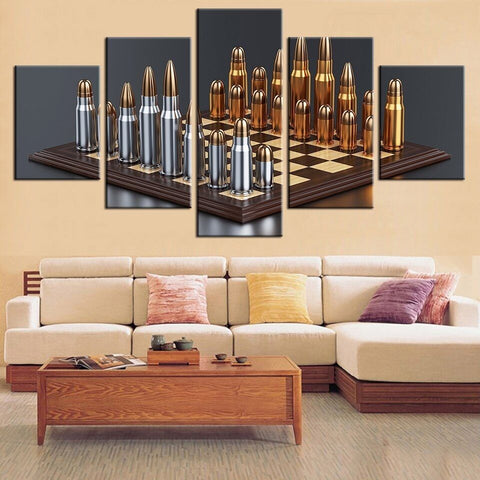 Bullets Chess Game Wall Art Canvas Decor Printing