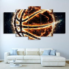 Burning Basketball Wall Art Canvas Decor Printing