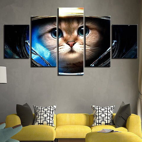 Cat in the Space Astronaut Wall Art Canvas Decor Printing