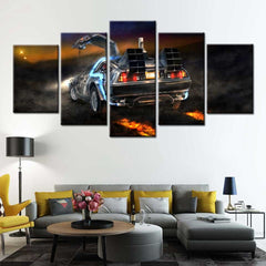 Car Back to The Future Wall Art Canvas Decor Printing