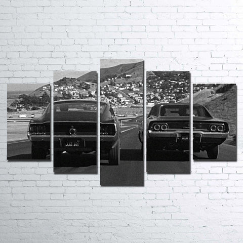 Car Chase Bullitt Wall Art Canvas Decor Printing