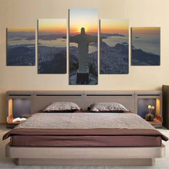 Christ The Redeemer Statue Wall Art Canvas Decor Printing