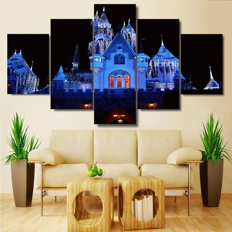 Christmas Xmas Castle Wall Art Canvas Decor Printing