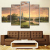 Image of Church Sunset Landscape Wall Art Canvas Decor Printing