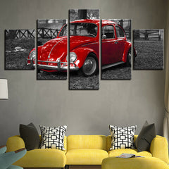 Classic Red Car Wall Art Canvas Decor Printing