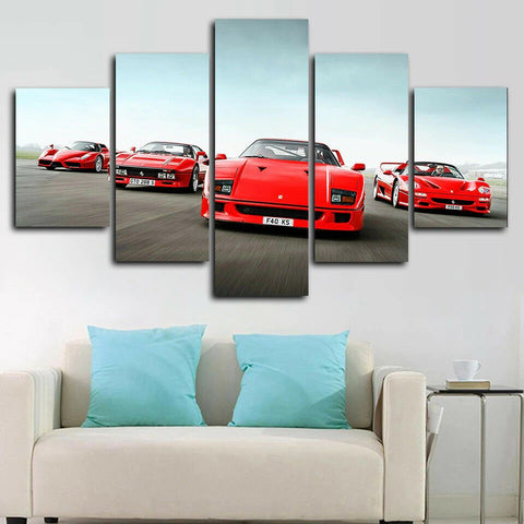 Classic Red Ferrari Racing F40 Wall Art Canvas Decor Printing