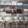 Image of Classic Silver Muscle Ford Mustang Car Wall Art Canvas Decor Printing