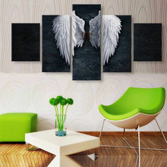 Classical White Angel Wings Wall Art Canvas Decor Printing