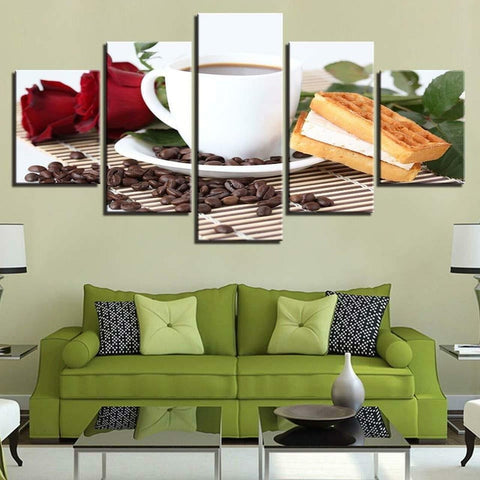 Coffee Waffles Wall Art Canvas Decor Printing