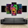 Image of Color Splash Lion Head Wall Art Canvas Decor Printing