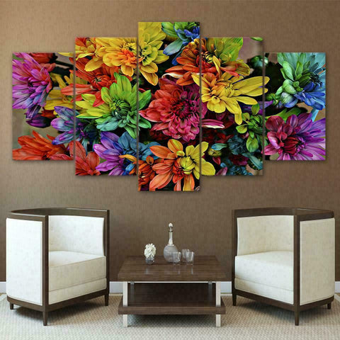 Colorful Abstract Flowers Wall Art Canvas Decor Printing