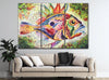 Image of Colorful Fish Wall Art Canvas Print Decor