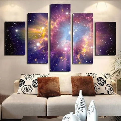 Colorful Galaxy Stars Wall Art Canvas Decor Printing