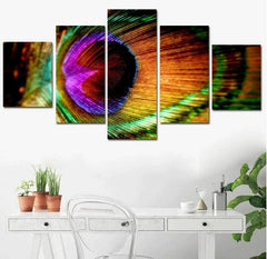 Colorful Peacock Feather Wall Art Canvas Decor Printing
