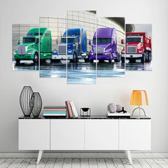 Colorful Trucks Car Automobile Wall Art Canvas Decor Printing