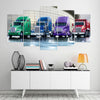 Image of Colorful Trucks Car Automobile Wall Art Canvas Decor Printing