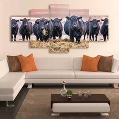 Cow Green Fields Wall Art Canvas Decor Printing