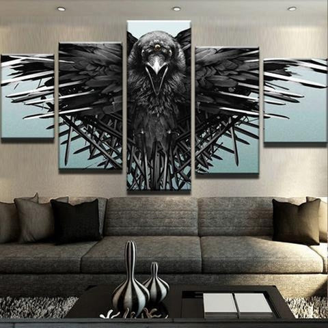 Black Crow Abstract Wall Art Canvas Decor Printing