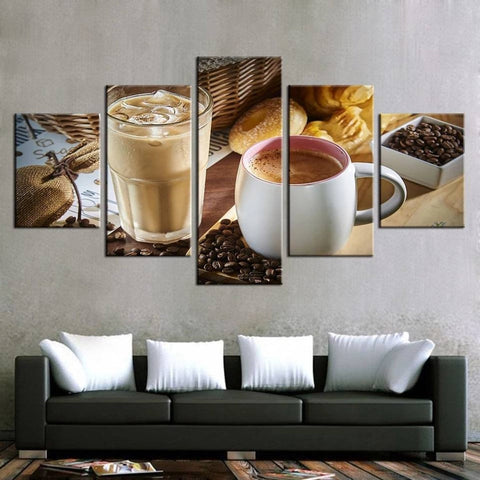 Cup of Coffee and Coffee bean Wall Art Canvas Decor Printing