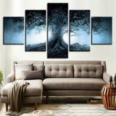 Dark Forest Fantasy Tree Shadow Wall Art Canvas Decor Printing