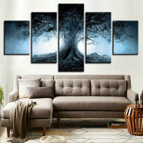 Dark Forest Fantasy Tree Shadow Wall Art Canvas Decor Printing