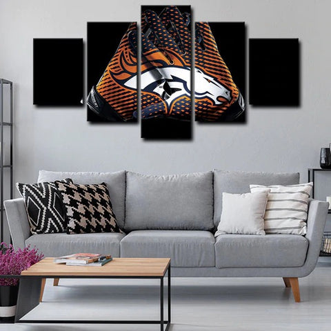 Denver Broncos Hand Gloves Wall Art Canvas Decor Printing