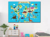 Image of Dinosaurs World Map Wall Art Canvas Print Decor