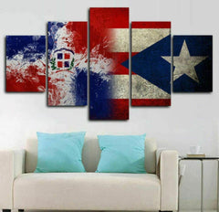 Dominican Republic & Puerto Rico Wall Art Canvas Decor Printing