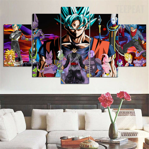 Dragon Ball Super Goku Vegeta Wall Art Canvas Decor Printing