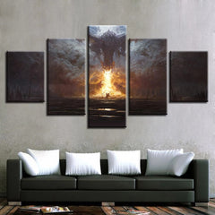 Dragon Fire Game of Thrones Got Battle Wall Art Canvas Decor Printing