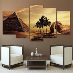 Egypt Pyramids Androsphinx Sunset Wall Art Canvas Decor Printing