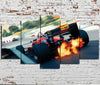 Image of F1 Car Racing Action Wall Art Canvas Decor Printing
