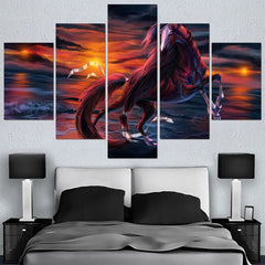Fantasy Horse Ocean Sunset Wall Art Canvas Decor Printing
