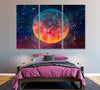 Image of Fantasy Moon Modern Wall Art Canvas Print Decor-3Panels