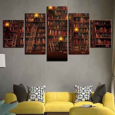 Fantasy Study Library Book Wall Art Canvas Decor Printing