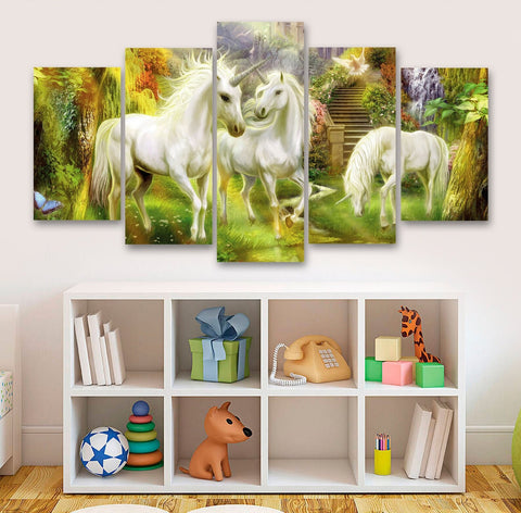 Fantasy Unicorns Wall Art Canvas Decor Printing