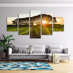 Farm Country Ranch Sunset Wall Art Canvas Decor Printing