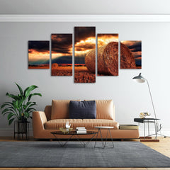 Farm Countryside Ranch Bale Wall Art Canvas Decor Printing