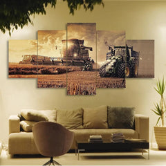 Farm Tractor Combine Agriculture Wall Art Canvas Decor Printing
